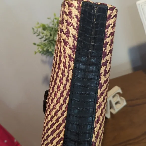 Rafe New York Woven Straw Clutch Handbag - Picture 6 of 7